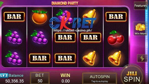 Ang Diamond Party Slot Machine ay inspirasyon ng iba't ibang prutas na ginagawang makulay ang laro